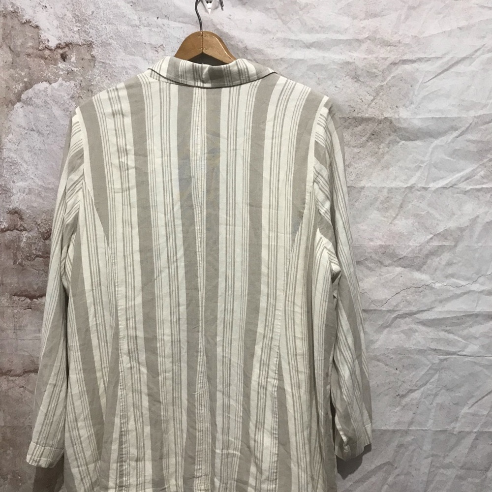 Nwt Torrid Linen Blend Stripe Unstructured Lined … - image 5
